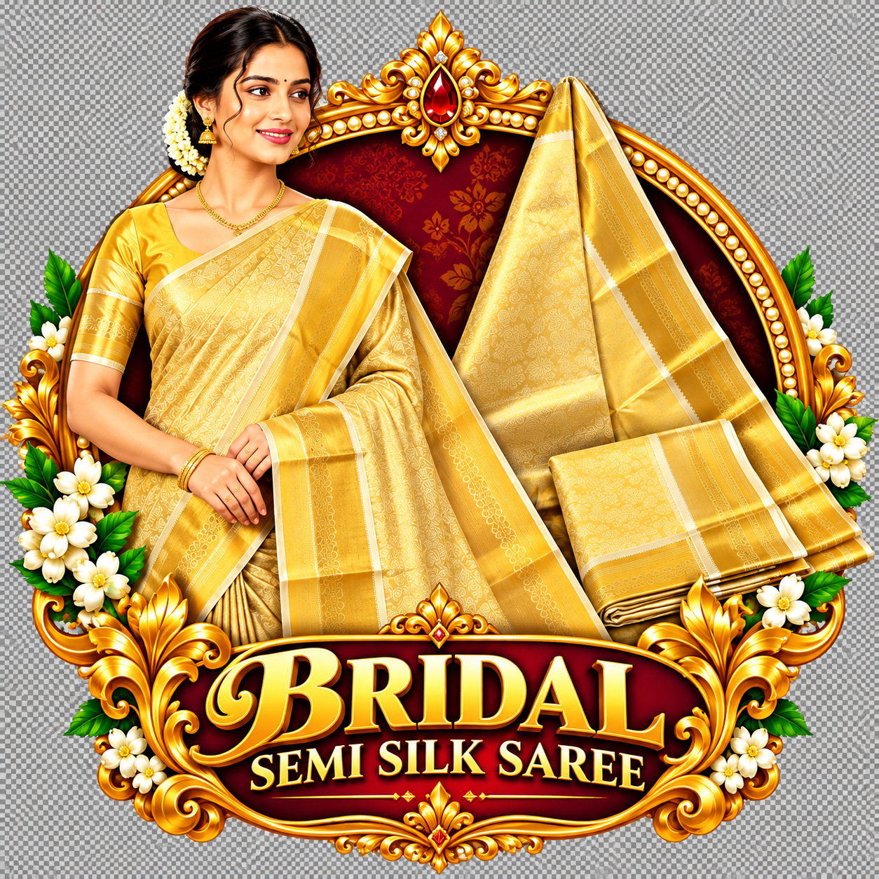 BRIDAL SEMI SILK SAREE